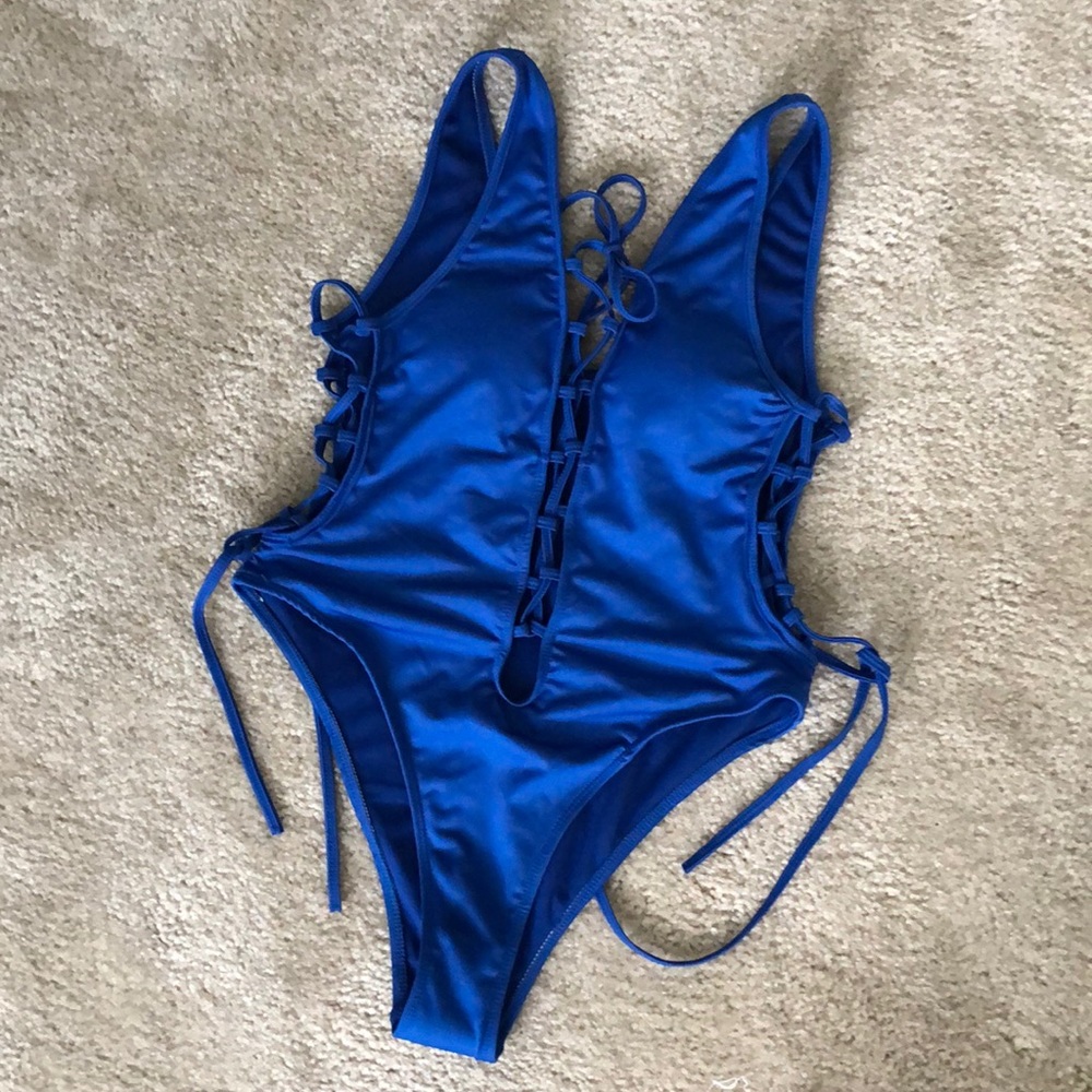 Highcut Lace Up Swimsuit